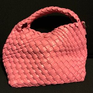 Pink Woven Handbag